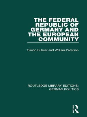 cover image of The Federal Republic of Germany and the European Community (RLE